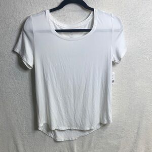 dip White Short Sleeve Scoop Neck Tee